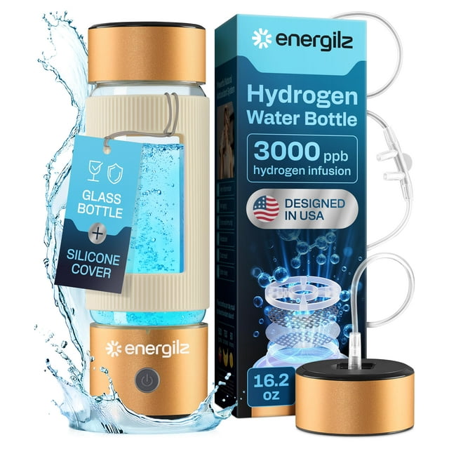Botella de Agua con Hidrógeno ENERGILZ Generador de Agua Hidrogenada 480 mL