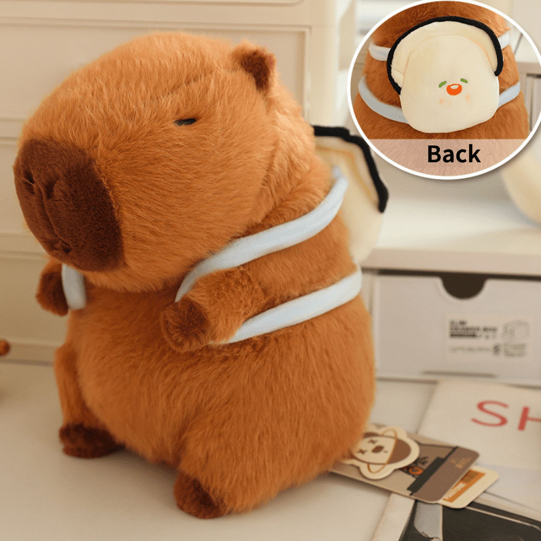 3pcs Capybara Stuffed Animal Plush with Turtle Backpack/Bee Bag/Oyster Shoulder Bag, 9in Soft Capybara Plushies Toy Doll for Festival Gift Party Favors Room Decor