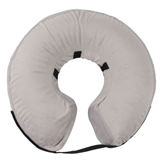 Collier Gonflable Protecteur pour Animaux Doux Confortable Lavable Design Beigne Colliers de Récupération pour Chien