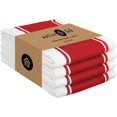 thumbnail image 1 of xianlin-Red Striped Kitchen Towels 18"x28", Set of 4, Wide Stripe, Highly Absorbent, Fast Dry, 100% Cotton Towels for Hand Drying, Counter Cleaning, Dish & Glassware Drying, Wash Rags - Red, 1 of 4