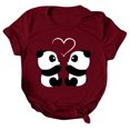 thumbnail image 1 of Gibobby Casual Playera de Manga Corta para Mujer Mujeres Casual Fashion Tops Camisa Lindo Animal Impreso camisa corta manga corta cuello redondo Tee Tops Loose Tuni(Vino,XL), 1 of 5