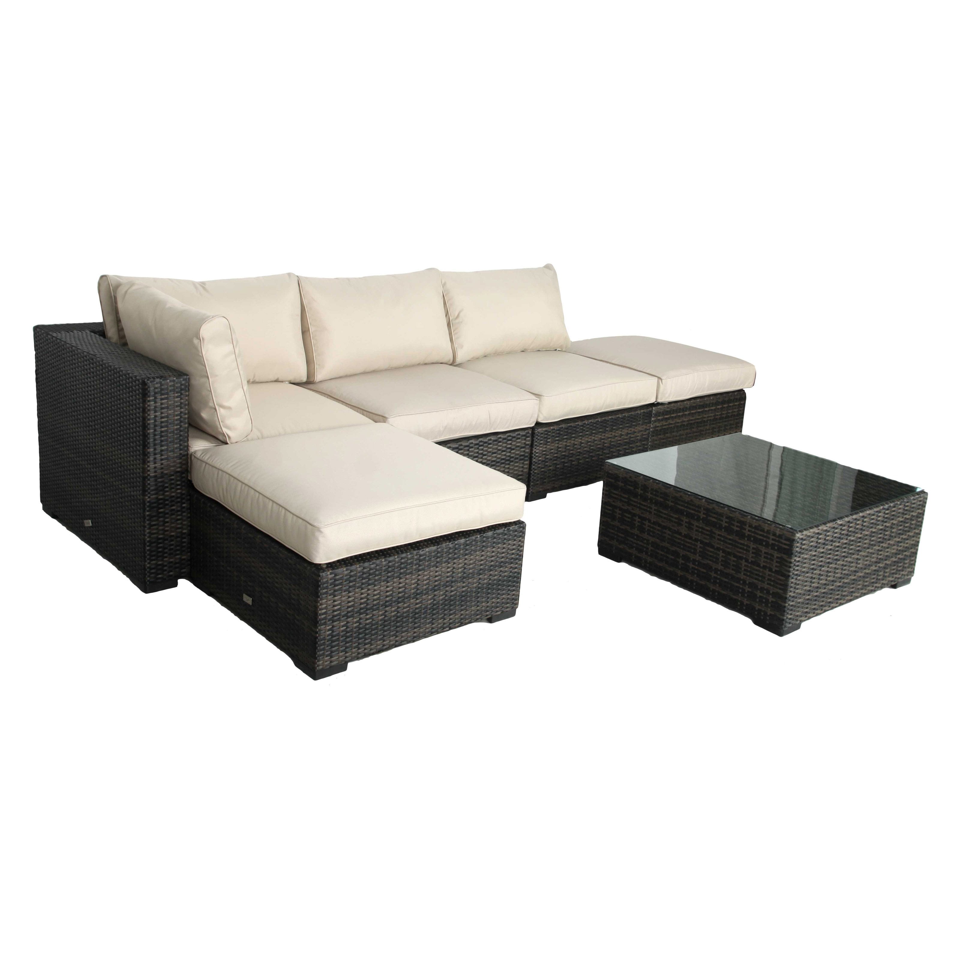 Creative Living South Hampton 6 Piece Wicker Sectional Set With Creative Living South Hampton 6 Piece Wicker Sectional Set With Ottomans Com