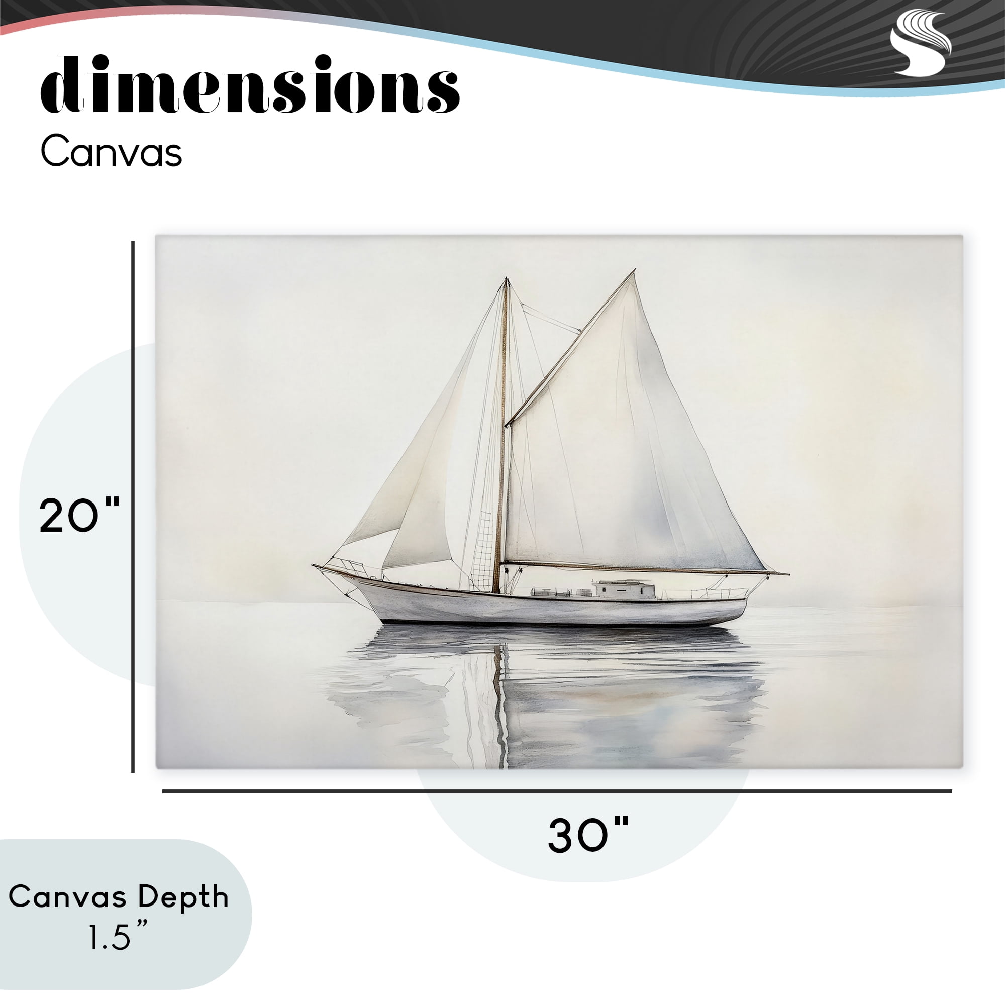 Stupell Industries Neutral Sailboat Reflection Canvas Wall Art, design by Petal Prints Design