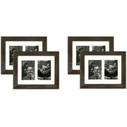 Studio 500 Rustic Distressed Collection 2-Opening 10x13 in, Matted to 5x7 Rustic/Lodge Polywrap Distressed Picture Frames, 4-Count