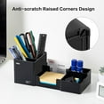 thumbnail image 3 of Deli Desk Organizer with Pencil Holder and Sticky Note Tray, 6 Compartments, Black, 3 of 7