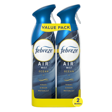 Febreze Air Freshener Spray, Odor-Fighting Room Spray, Ocean, 8.8oz, 2 Count