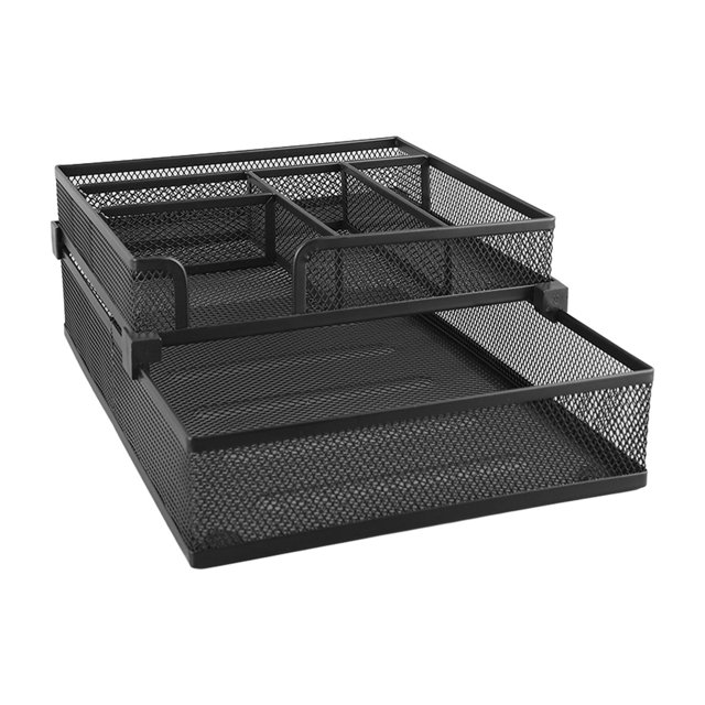 Bandeja De Papel, Organizador De Bandeja De Papel De 2 Niveles De Metal Desmontable De Malla Inferior Antideslizante Duradero Multifuncional Para Oficina Para Aula