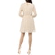 thumbnail image 3 of Vestido de fiesta de mujer Inspire Chic con escote en V, mangas largas, falda acampanada, talla XL, color beige, 3 of 8