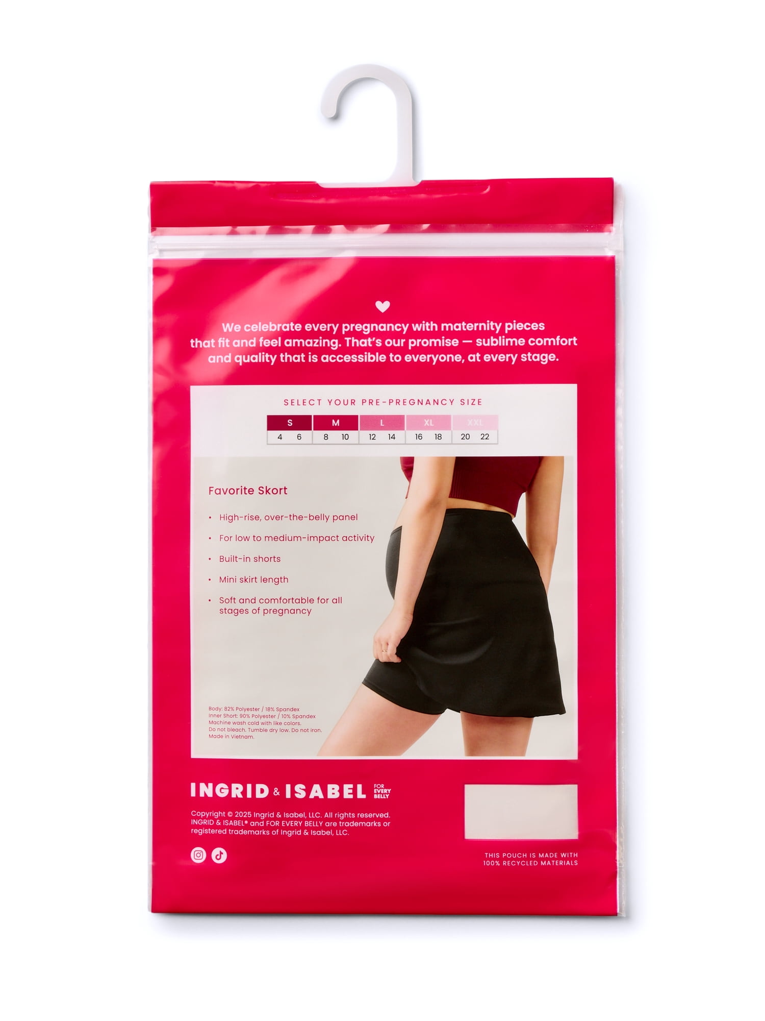 Ingrid & Isabel For Every Belly Women's Maternity Favorite Skort, Sizes S-XXL