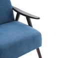 thumbnail image 3 of Arm Chair and Ottoman Set, Upholstered Accent Armchair with Wood Frame and Polyester Cushions,Comfy Reading Chair with Footrest for Living Room/Bedroom,Blue, 3 of 7