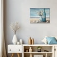 thumbnail image 5 of Blue Beach Ocean Floral Bathroom Decor Coastal Seaside Painting Canvas Print for Bathroom Living Room Bedroom Kitchen and Office Wall Decor16x12inch, 5 of 9