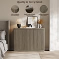 thumbnail image 4 of SICOTAS 46.7" Wide 3-Door Storage Cabinet Set of 2- Large Sideboard with Wave Panel Doors & Adjustable Shelves Push-to-Open Design Credenza for Living Room Ding Room Enterway,Gray Alder, 4 of 9