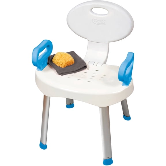 Carex E-Z Bath And Shower Seat With Handles - Shower Chair With Back For Elderly, Seniors, Handicap