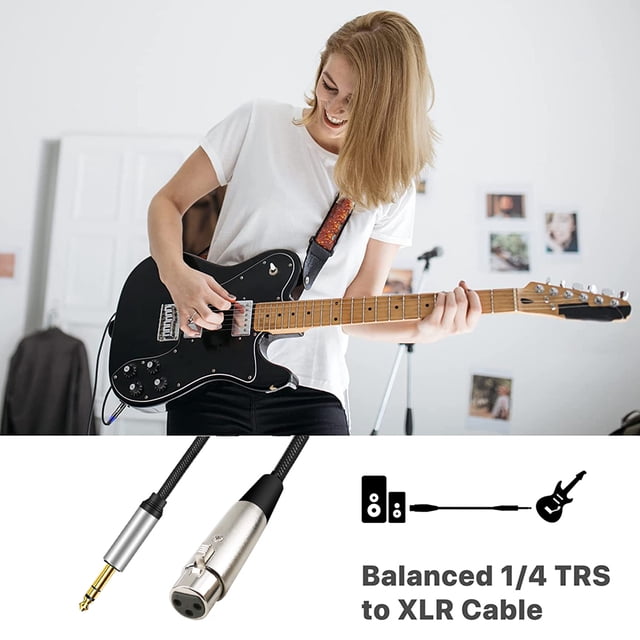 Cable adaptador de Audio de 6,35mm a XLR de 3 pines, accesorios para sistema de altavoces, micrófono Sywqhk Para estrenar