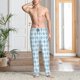 thumbnail image 2 of Fotbe Blue and White Squares Pantalones de Pijama para Hombre, Pantalones de Dormir, Pantalones de Casa con Cintura Ajustable y Bolsillos-X-Large, 2 of 6