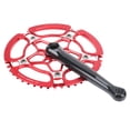 thumbnail image 2 of Plato de una sola velocidad de 47 dientes y juego de bielas BCD130 mm para bicicletas de aleación de aluminio - Accesorio de ciclismo rojo, 2 of 8