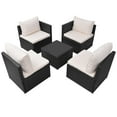 thumbnail image 3 of vidaXL Patio Furniture Set 5 Piece Patio Sectional Sofa with Table Poly Rattan, 3 of 11
