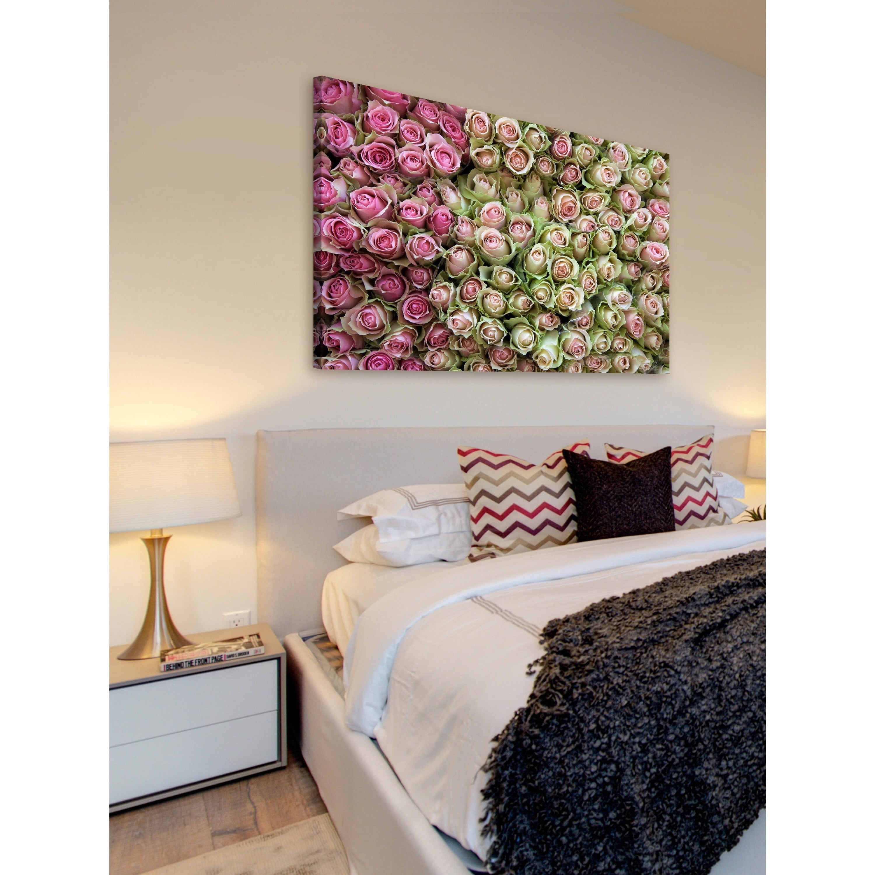"Roses in Pink" Painting Print on Wrapped Canvas