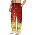 thumbnail image 3 of Kdxio Red Gold Glitter Print Men's Sleep Pajama Pant Lounge Pants with Pockets, 3 of 8