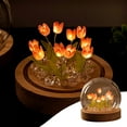 thumbnail image 4 of XMMSWDLA DIY Tulip Night Light LED Table Lamp for Bedroom Handmade Simulation Flower in Glass Artificial Flower Christmas Birthday Gifts for Women Girlfriend Wife Girls (13 flowers), 4 of 6