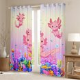 thumbnail image 2 of Jejeloiu Kawaii Axolotl Blackout Curtains,Magical Animal Curtains Pack of 2 (38x45 Each),Multicolot Sealife Fish Window Curtains,Lightweight Room Decor, 2 of 6