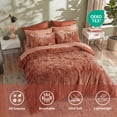 thumbnail image 3 of Regency Heights Crushed Velvet Comforter Set, 9 Piece Bed in a Bag with Comforter, Sheets, Pillowcases & Sham, Plush Soft All Season Bedding Set, Full, Burnt Orange, 3 of 9
