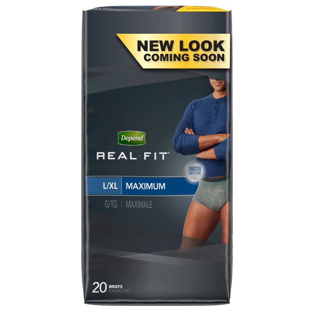 Depend Real Fit Incontinence Underwear for Men, Maximum Absorbency, L