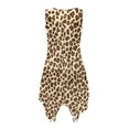 thumbnail image 5 of FUIALDOLG Brown Leopard Dress Womens Summer Sleeveless Midi Dress Loose Fit Pleated Sundress With Pocket Fashion Asymmetric Dresses Cheetah Animal Skin Skirt,XL, 5 of 7