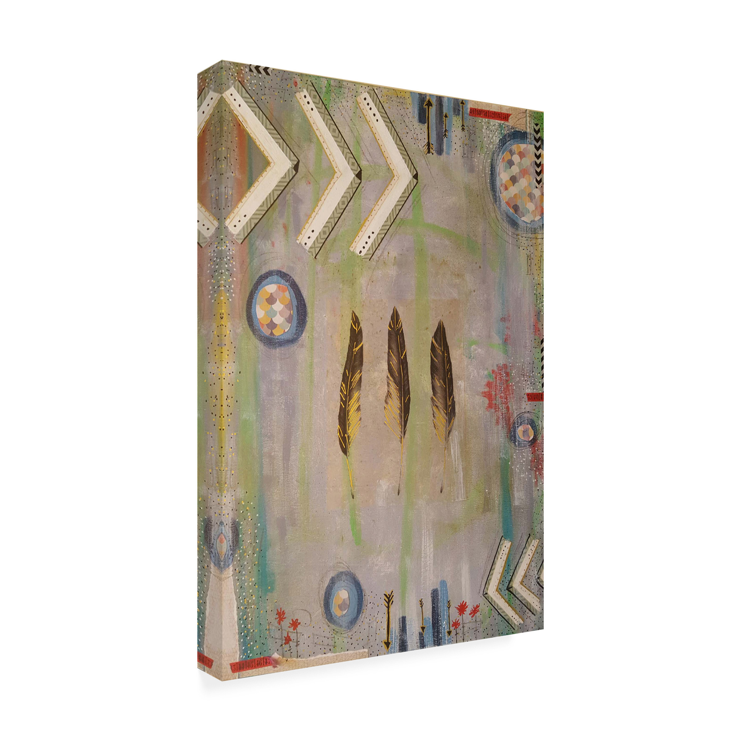 Trademark Fine Art 'Three Feathers' Canvas Art by Vintage Gypsy