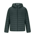 thumbnail image 4 of Mrmaere Men's Packable Hooded Puffer Jacket Lightweight Quilted Warm Insulated Coat for Winter Travel & Casual Wear Green M, 4 of 8