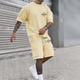 thumbnail image 3 of California Graphic Short Sets for Men Relaxed Fit Crewneck T Shirt and Cargo Shorts 2 Piece Matching Set Mens Summer Outfits, 3 of 6
