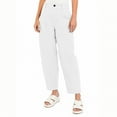 thumbnail image 2 of aohooy Woman Baggy Cargo Pants High Waisted Plus Size Wide Leg Pant Trendy Stretchy Y2K Streetwear Trousers with Multi Pockets White,M, 2 of 9