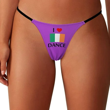 

I Love Irish Dance Women s G-String Thongs Low Rise Hipster Underwear Stretch T-Back Panties