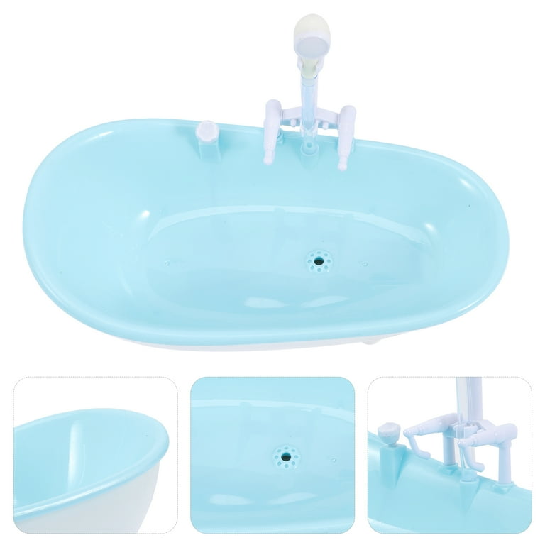 1/6 Miniature Plastic Tub for Playing House Kids Spraying Water Bathing Toy  Mini Bathroom Electric