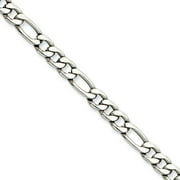 BLACK BOW JEWELRY COMPANY Chisel Stainless Steel 5.30mm 7in Figaro Chain Bracelet