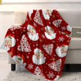 thumbnail image 3 of Red Christmas Throw Blankets, Santa Claus Merry Christmas Tree Soft Fleece Blanket Decorative for Home Sofa Couch Chair Living Bedroom,40x50 Inches, Winter Snowflake, 3 of 6