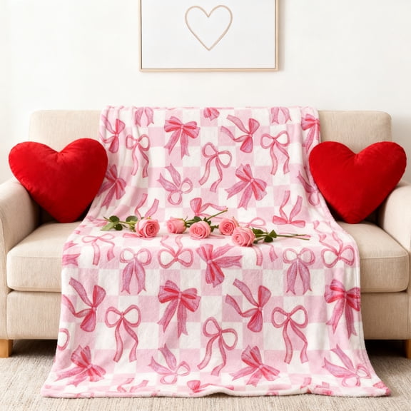 Cinvoph Valentine’s Day Throw Blanket Soft Warm Throw for Women Wife Mom Girlfriend Sister Her Cozy Throw for Bedroom Couch Sofa Anniversary Thoughtful Gift 59"x39"