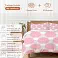 thumbnail image 6 of 3 Piece Pink Dahlia Duvet Cover Set Twin Size,Microfiber Comforter/Quilt Cover with Corner Ties and 2 Pillowcases,Farmhouse Abstract Grey Floral Patterned All Season Soft Bedding with Zipper Closure, 6 of 8