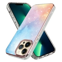 iPhone 12 Pro Max Case, Rosebono Bling Glitter Sparkle Laser Blue Pink Ultra Transparent Fashion Cute Colorful Skin Cover ShockProof Case for iPhone 12 Pro Max
