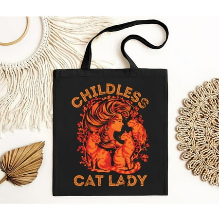 vintage Childless-Cat-Lady Tote Bag-TH12886