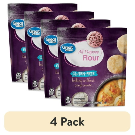 (4 pack) Great Value Gluten Free All-Purpose Flour 22 oz