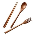 thumbnail image 4 of CATIEBYE 6-Piece Smooth Wooden Tableware Set in Brown, Safe Kitchen Scoops for Cooking and Serving, 4 of 8