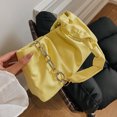 thumbnail image 3 of Suitable for daily travel and dating PU handbag fashion simple pleated cloud bag - yellow, 3 of 5