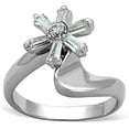 thumbnail image 1 of Alamode 3W593-8 Women Rhodium Brass Ring with AAA Grade CZ in Clear - Size 8, 1 of 1