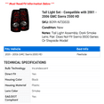 thumbnail image 2 of Tail Light Set - Compatible with 2001 - 2006 GMC Sierra 2500 HD 2002 2003 2004 2005, 2 of 3