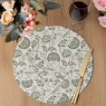 thumbnail image 3 of Retro Spring Floral Round 13 Inch Placemats Set of 4, Summer Botanical Vintage Farmhouse HeatResistant Non Slip Place Mats for Dining Table, Wipeable Braided Kitchen Table Mats for Housewarming, 3 of 9