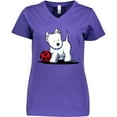 thumbnail image 3 of Inktastic Westie with Ball Women's V-Neck T-Shirt, 3 of 5
