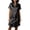 Black, variant on Womens Button Down Sleep Shirt Soft Satin Nightgown Short Sleeve Night Gown Lightweight Loungewear Purple XXL