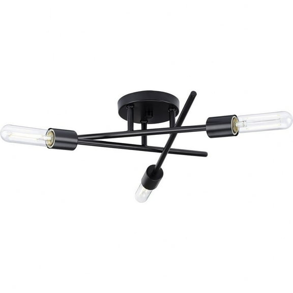 P350225-31M-Progress Lighting-Astra - 3 Light Semi-Flush Mount In Modern Style-5.12 Inches Tall and 18 Inches Wide-Matte Black Finish