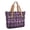 Purple and Black Checkered Pattern, variant on Purple and Black Checkered Pattern Large Tote Bag for Women, Polyester Roomy Shoulder Bag with Pockets and Zipper, Foldable Gifts Ideas for Work School Gym